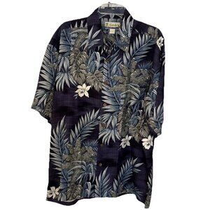 Kahala Hawaiian Shirt Men’s Large 100% Silk Short Sleeve Tropical Floral